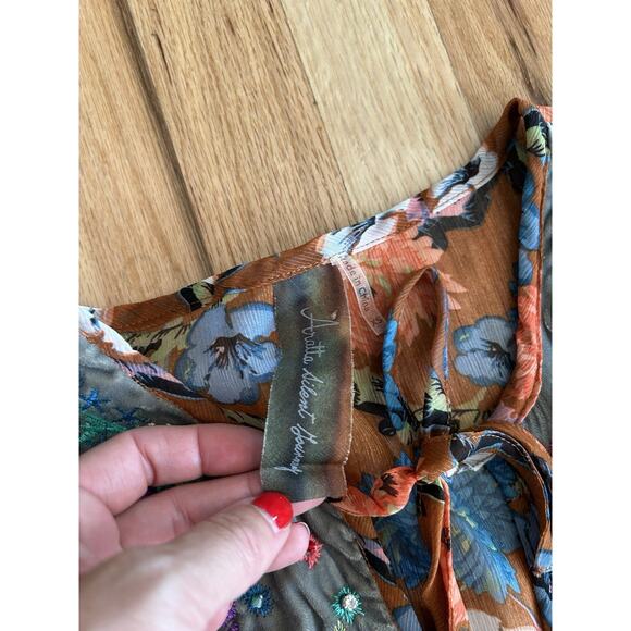New Aratta Silent Journey Size XS Beautifully Detailed Long Sleeve Tunic Boho - Picture 6 of 13
